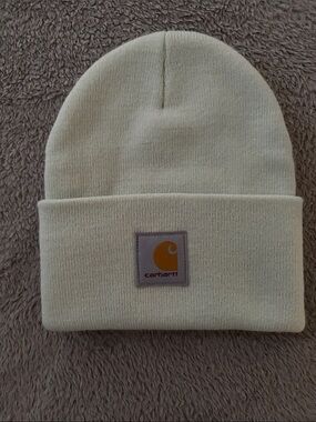 Carhartt Light Cream Cuffed Beanie with Logo Patch